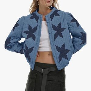 Floral Embroidered Quilted Jacket